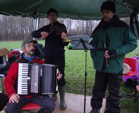 Sheltering musicians - where's Adrian?